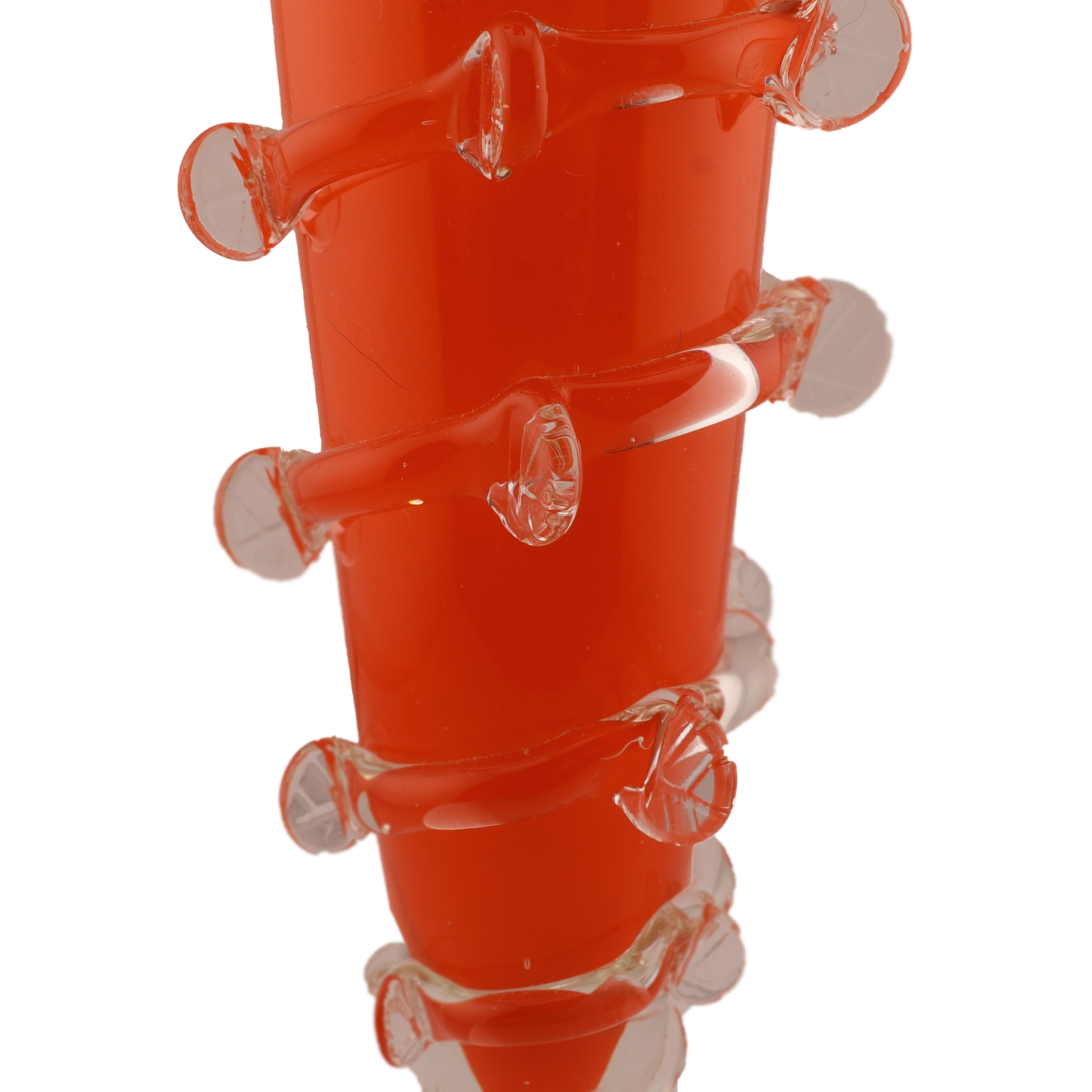 Vintage Orange Bohemian Ruffle Rim Art Glass Vase