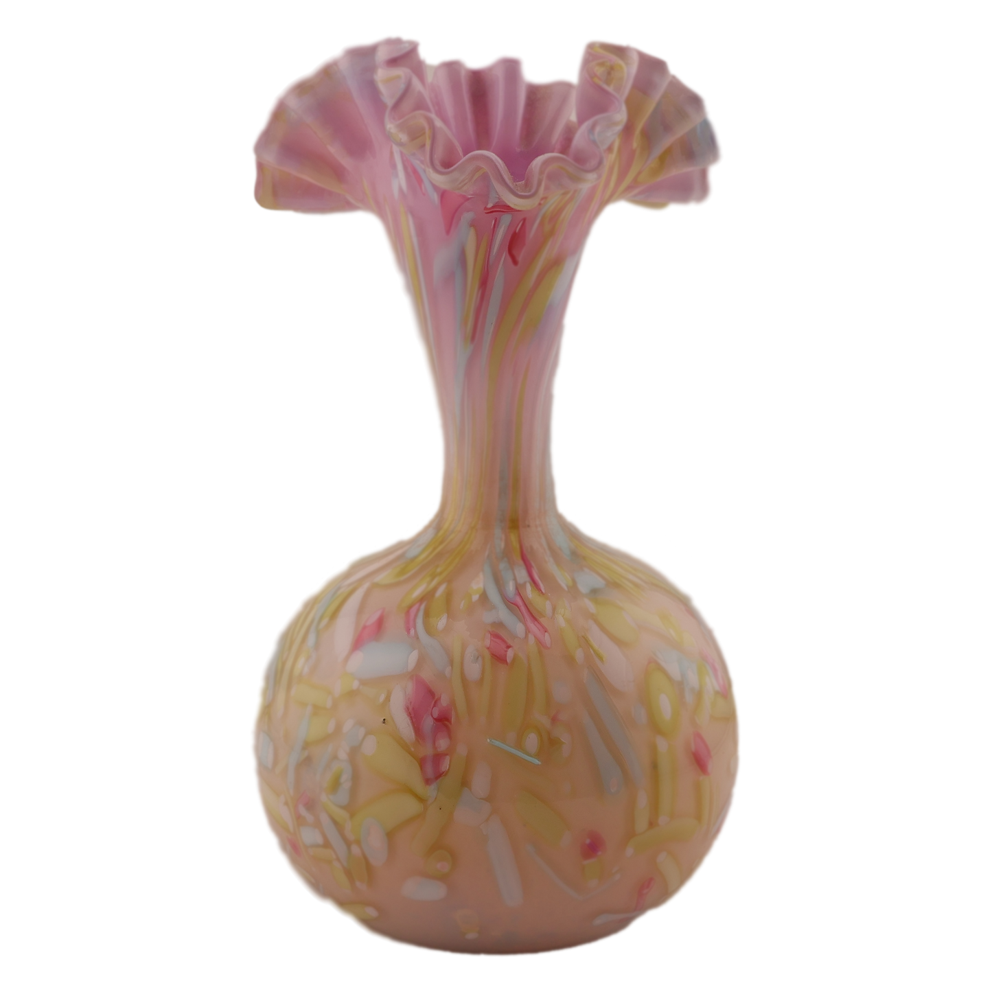 Victorian Pink Peloton Glass Vase
