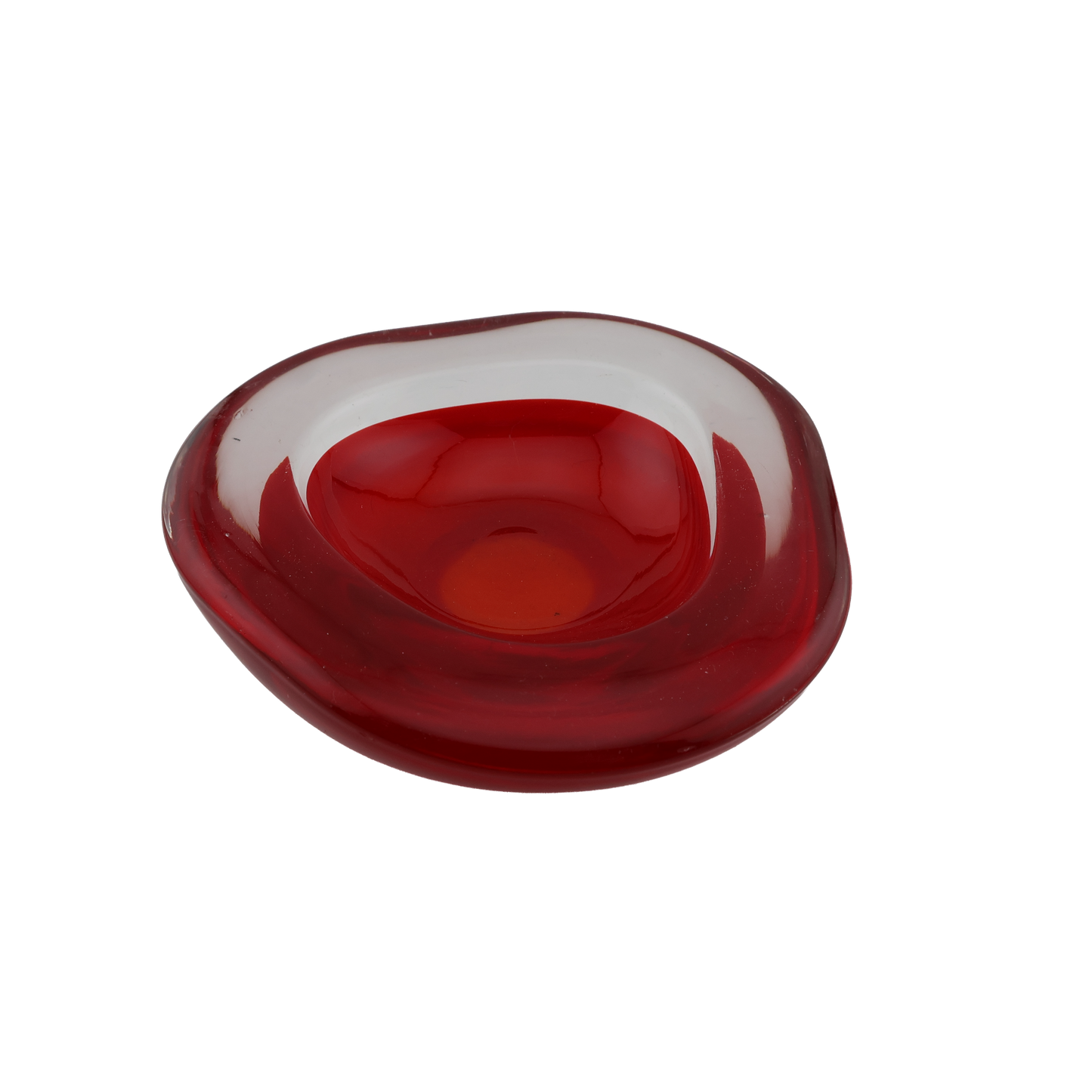Vintage Red Sommerso Art Glass Bowl
