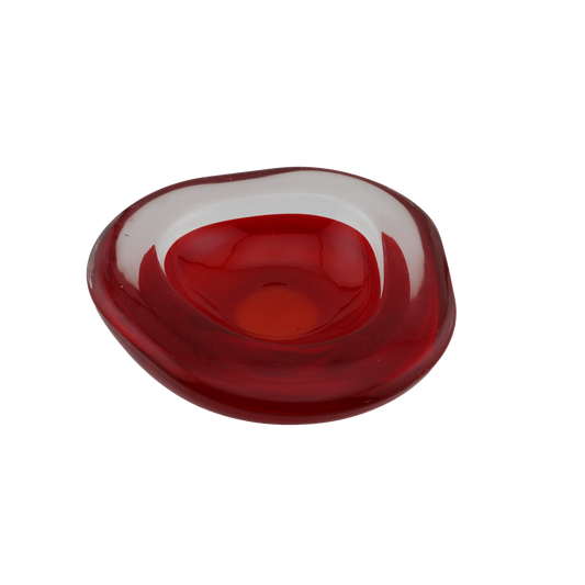 Vintage Red Sommerso Art Glass Bowl