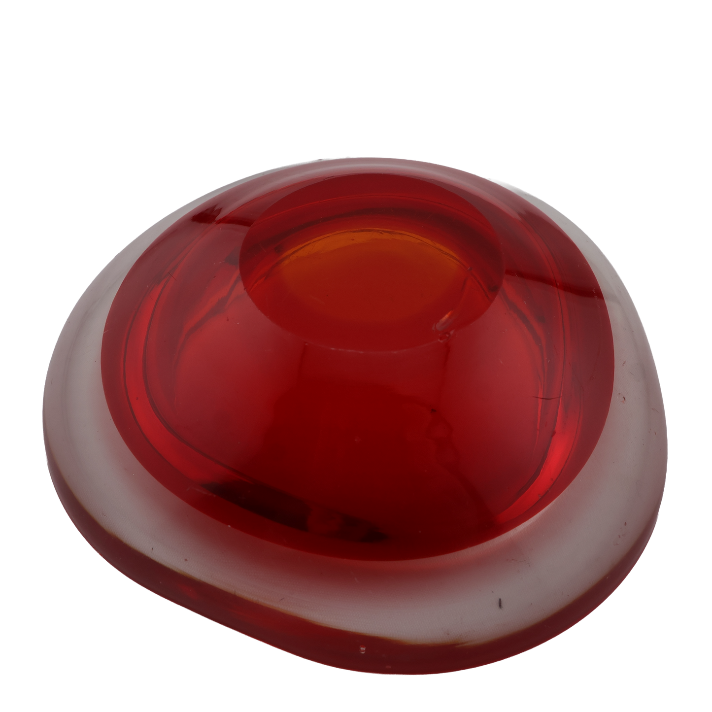 Vintage Red Sommerso Art Glass Bowl