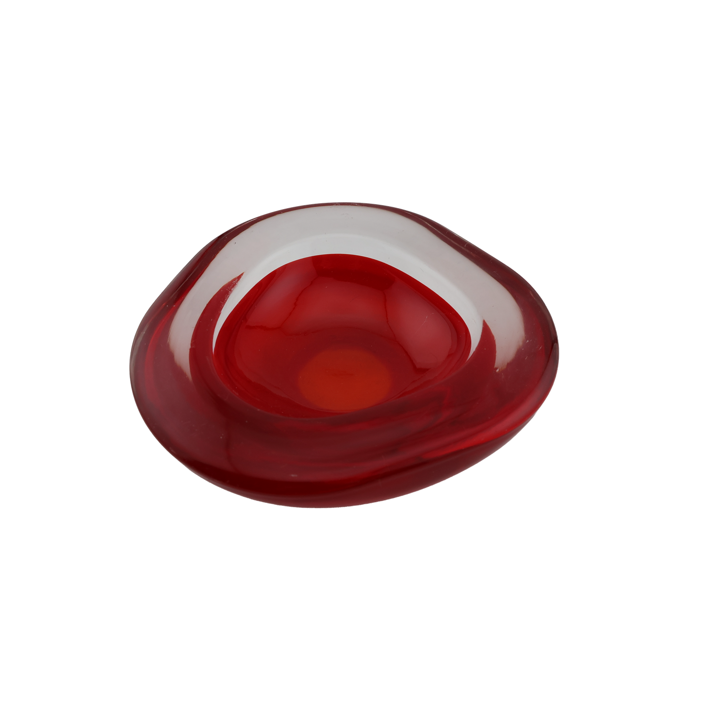Vintage Red Sommerso Art Glass Bowl