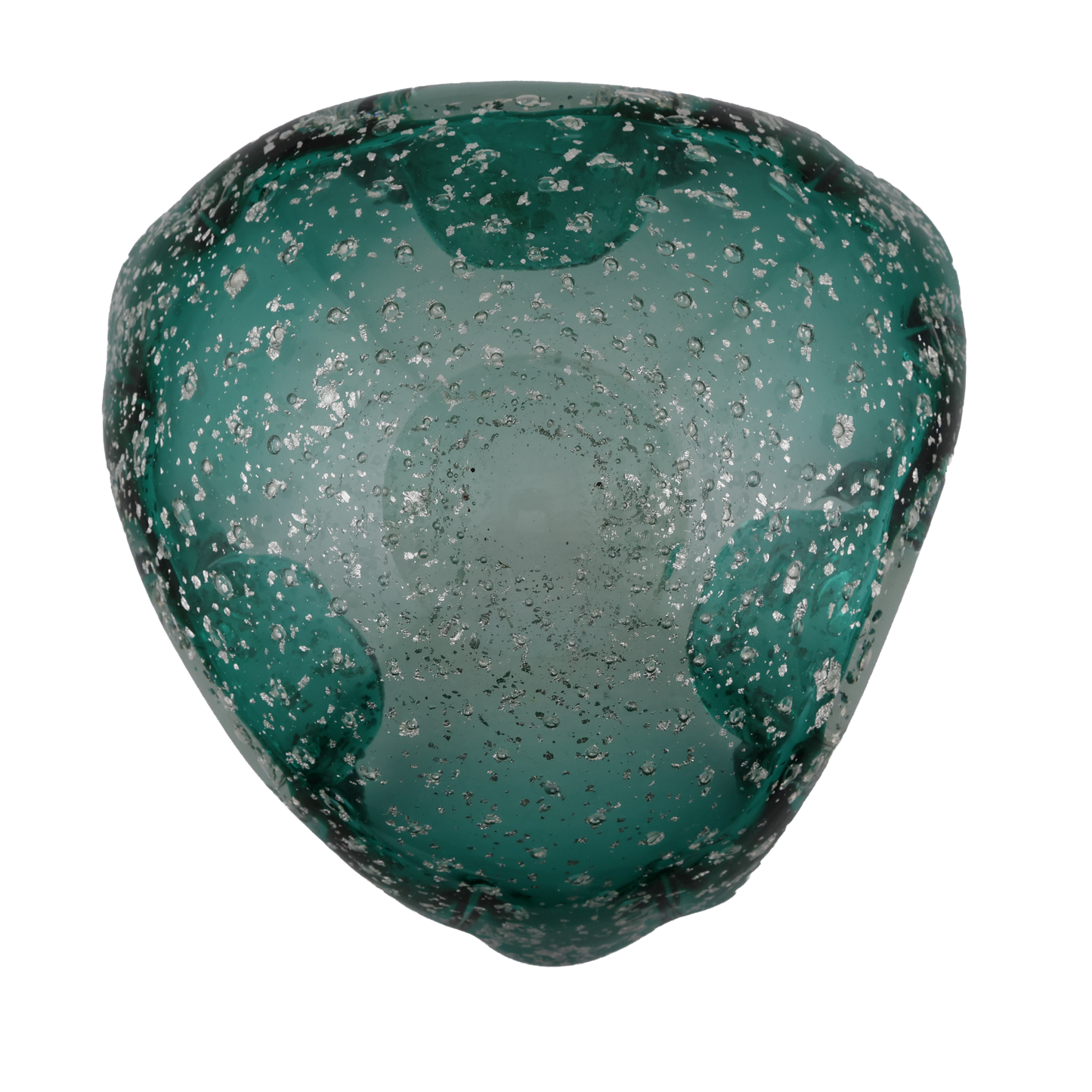 Vintage Murano Bullicante Art Glass Bowl with Metallic Inclusions