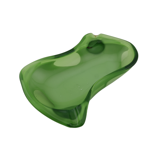 Vintage Green Cased Art Glass Ashtray