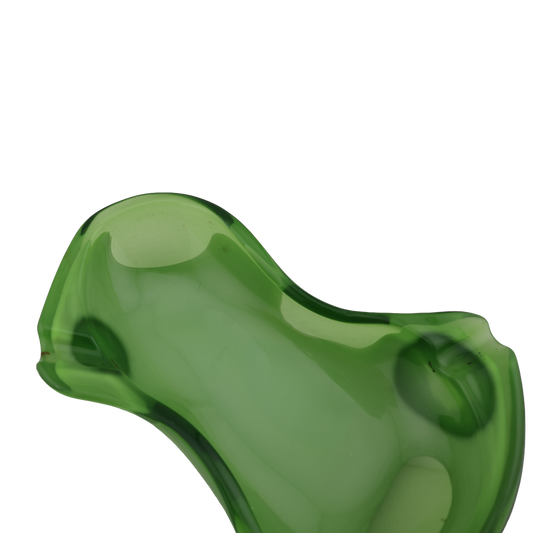 Vintage Green Cased Art Glass Ashtray