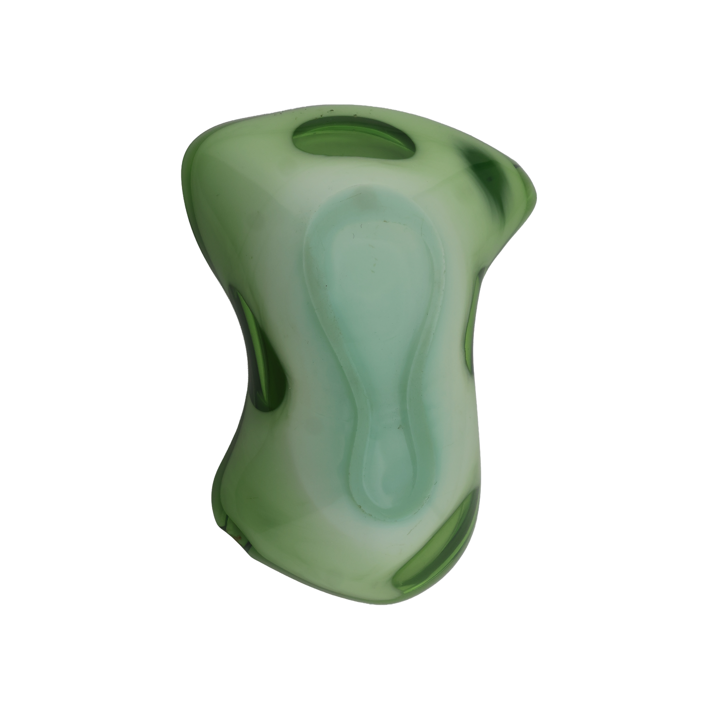 Vintage Green Cased Art Glass Ashtray