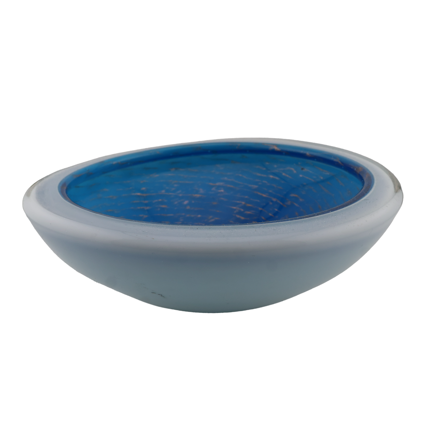 Vintage Murano Blue and White Art Glass Bowl