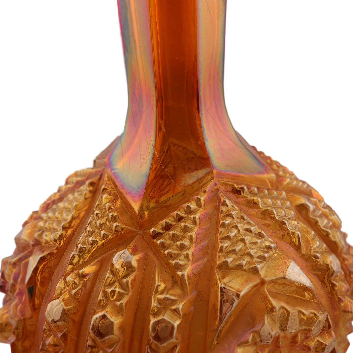 Imperial Octagon Marigold Carnival Glass Decanter