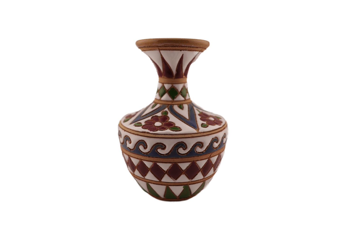 Hand Painted Folk Art Decorative Vase