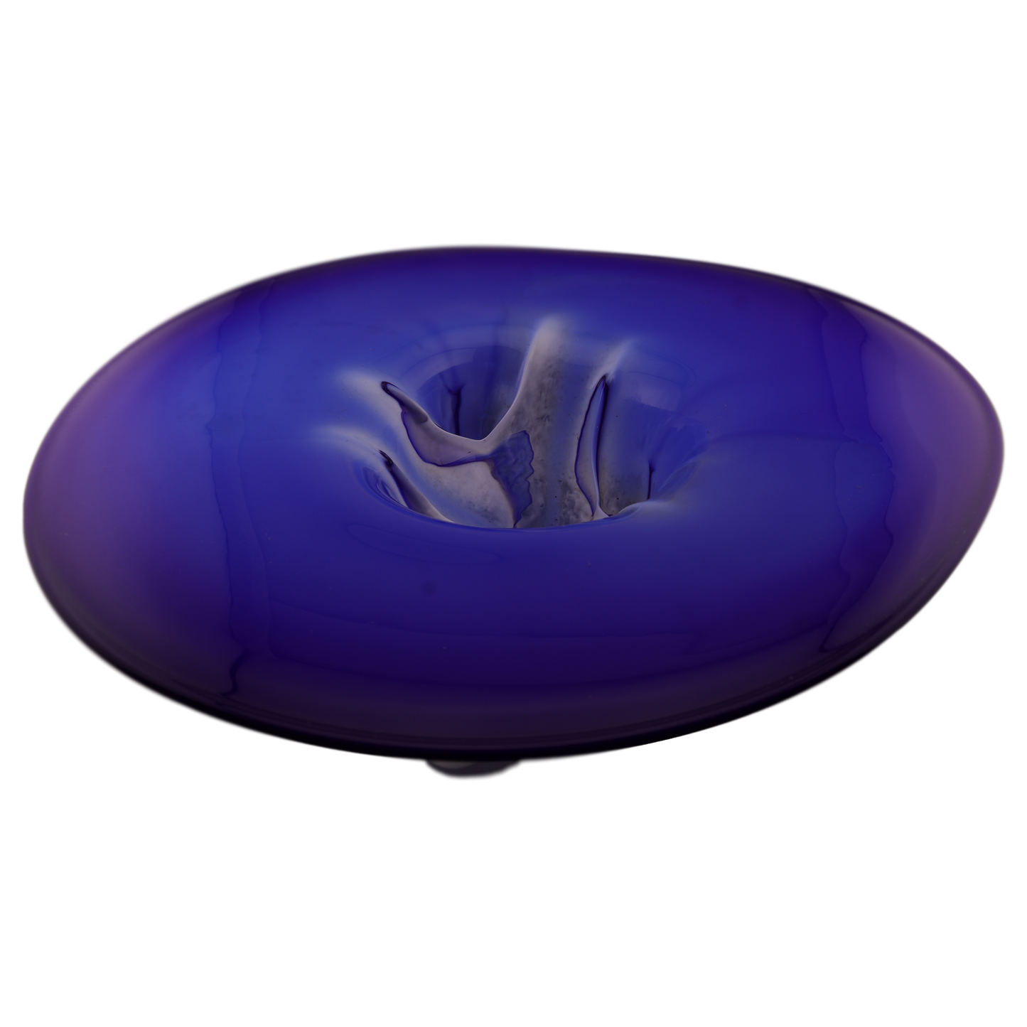 Contemporary Cobalt Blue Art Glass Bowl