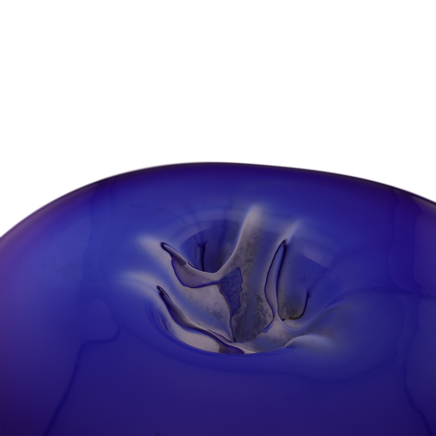 Contemporary Cobalt Blue Art Glass Bowl