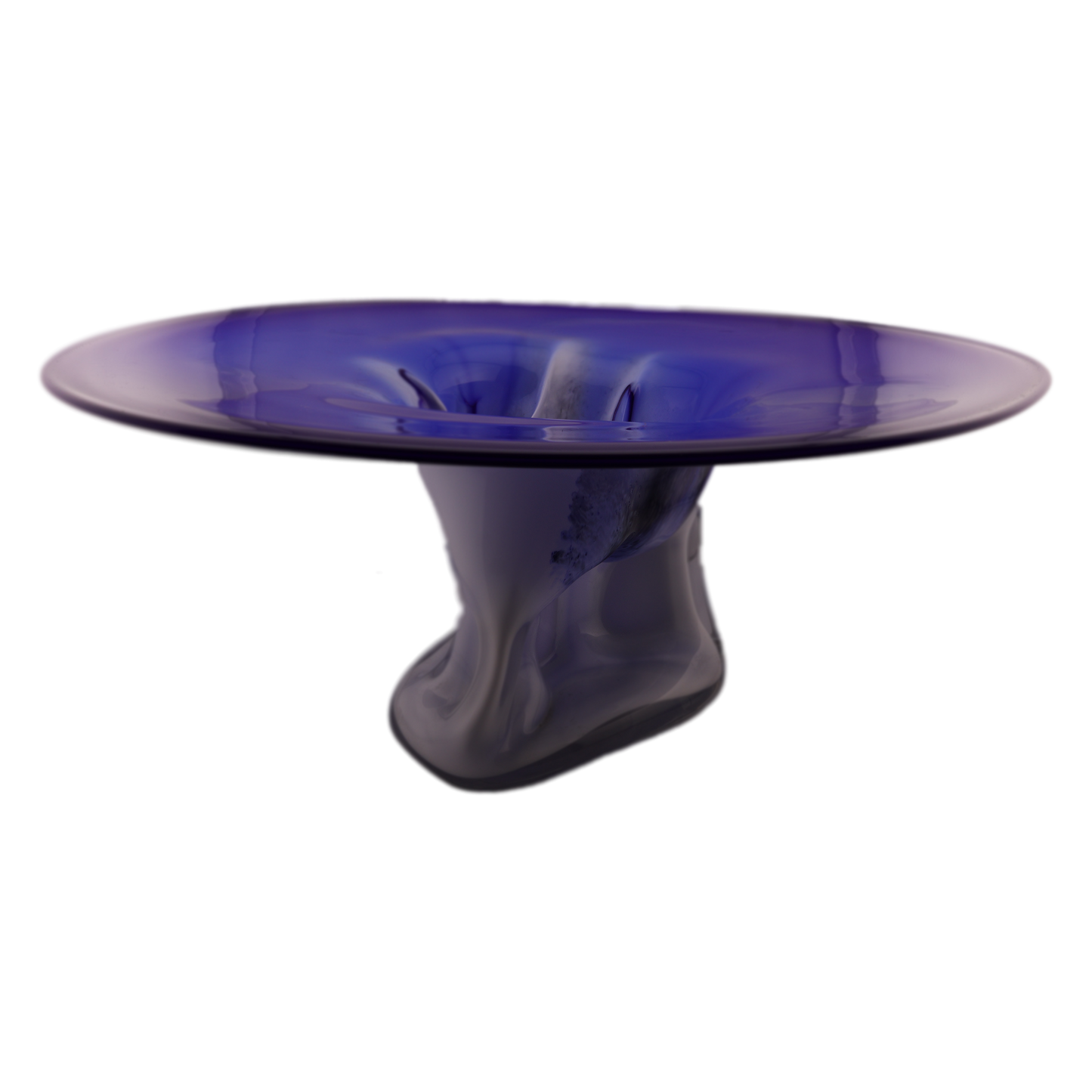 Contemporary Cobalt Blue Art Glass Bowl