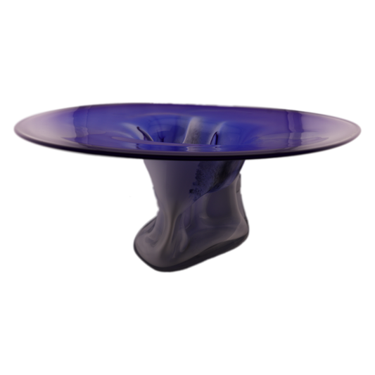 Contemporary Cobalt Blue Art Glass Bowl