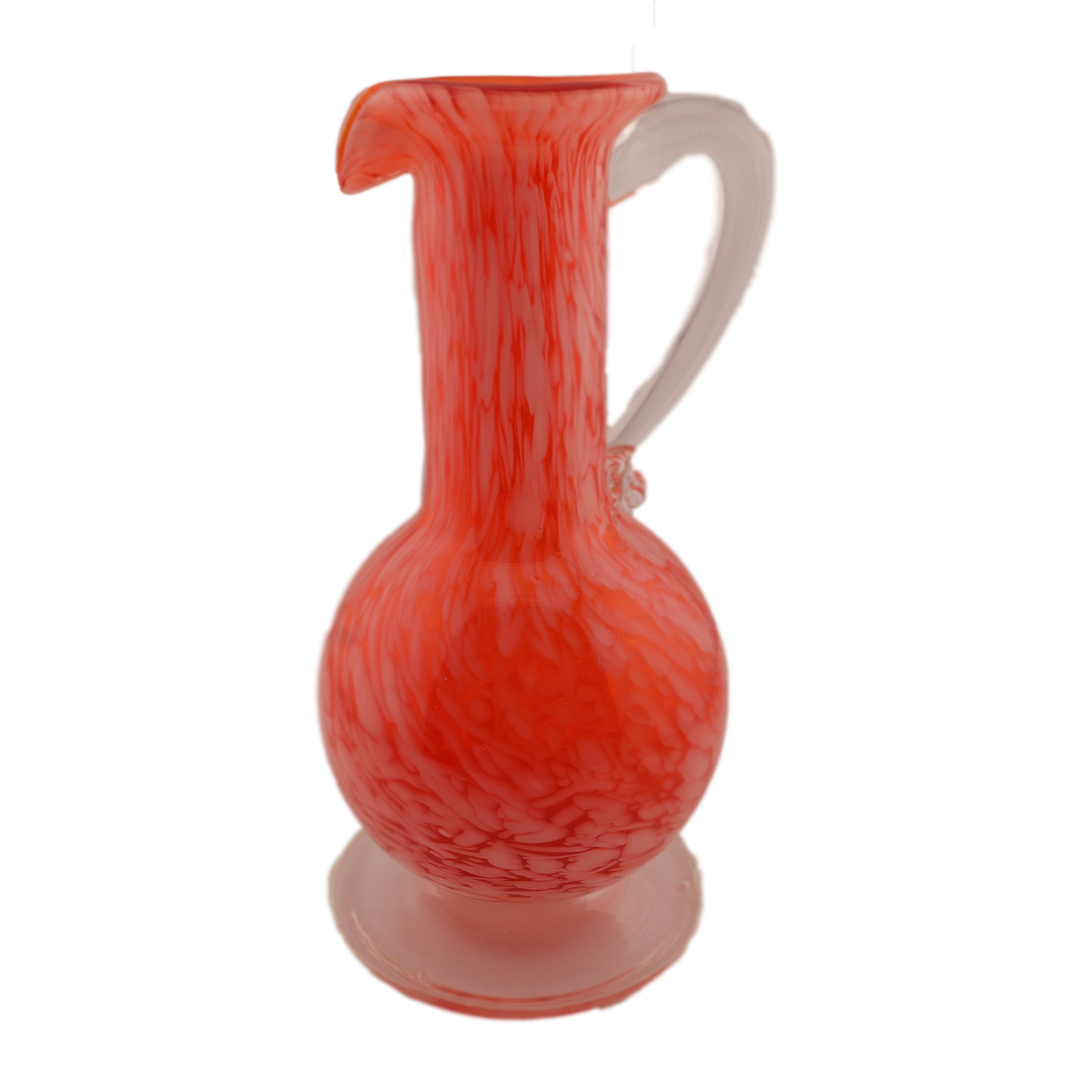 Vintage Lefton Cranberry Swirl Glass Pitcher
