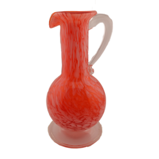 Vintage Lefton Cranberry Swirl Glass Pitcher