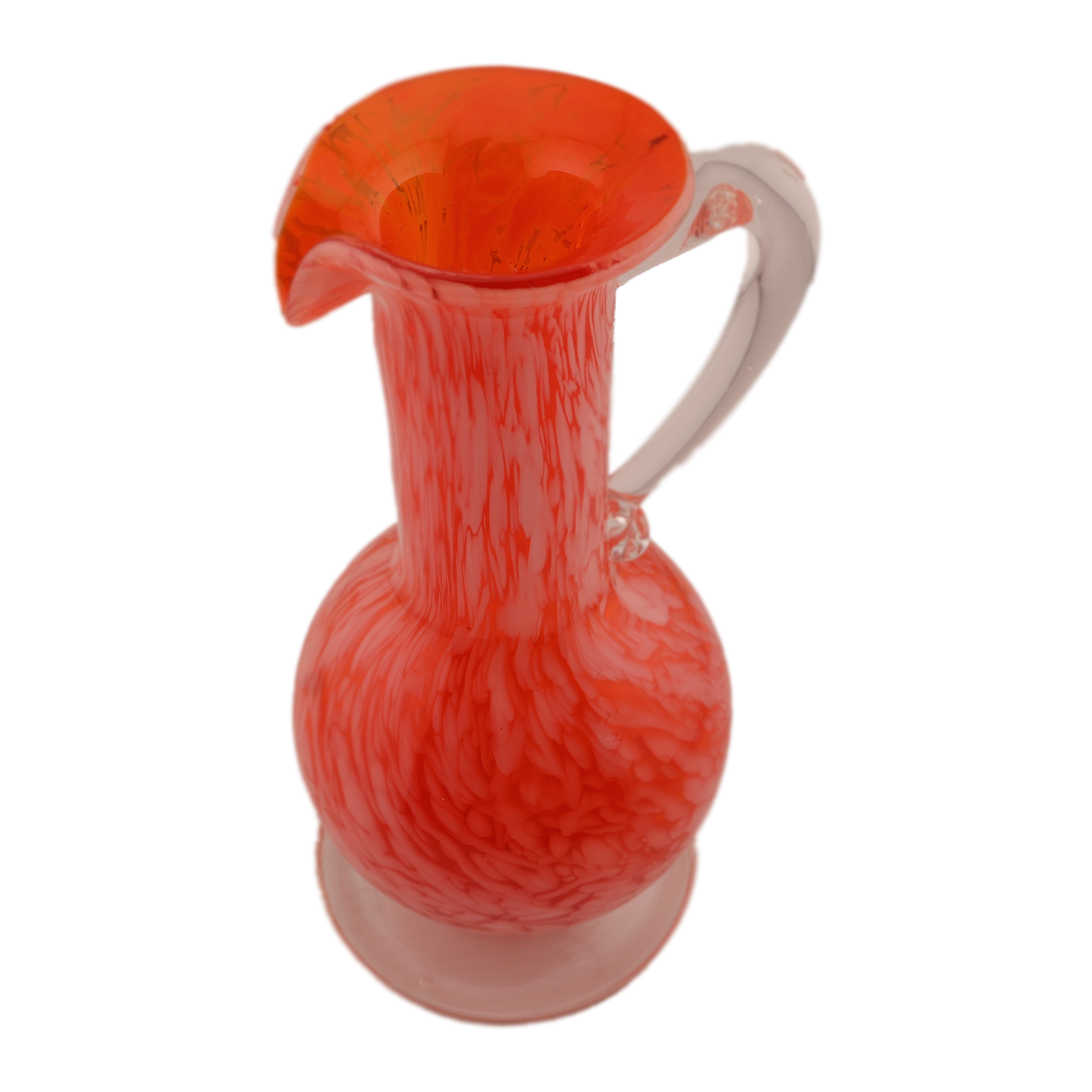 Vintage Lefton Cranberry Swirl Glass Pitcher