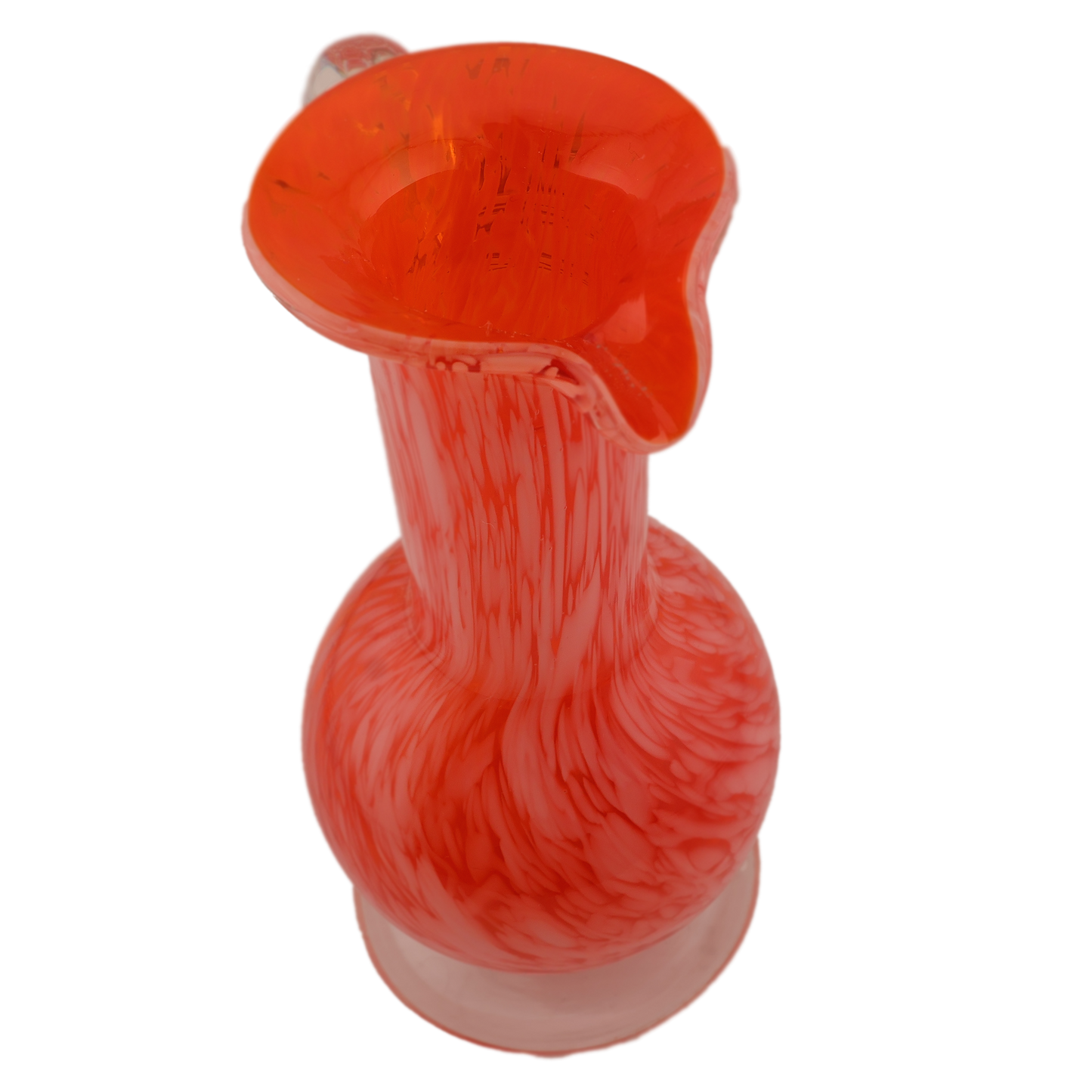 Vintage Lefton Cranberry Swirl Glass Pitcher