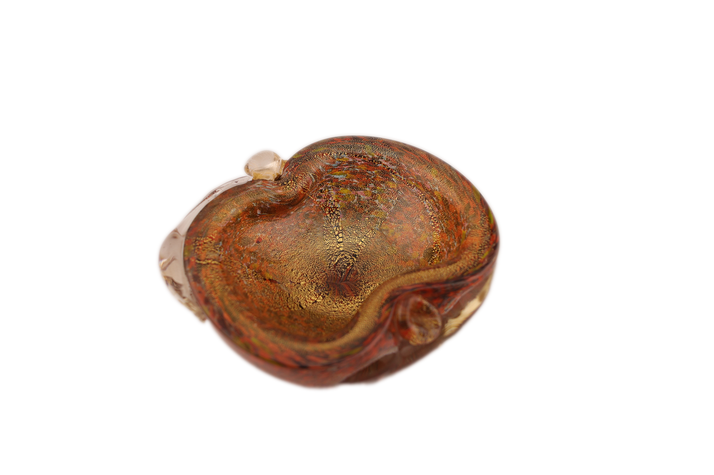 Mid-Century Murano Ashtray/Catchall with Tutti-Frutti and Aventurine Detailing