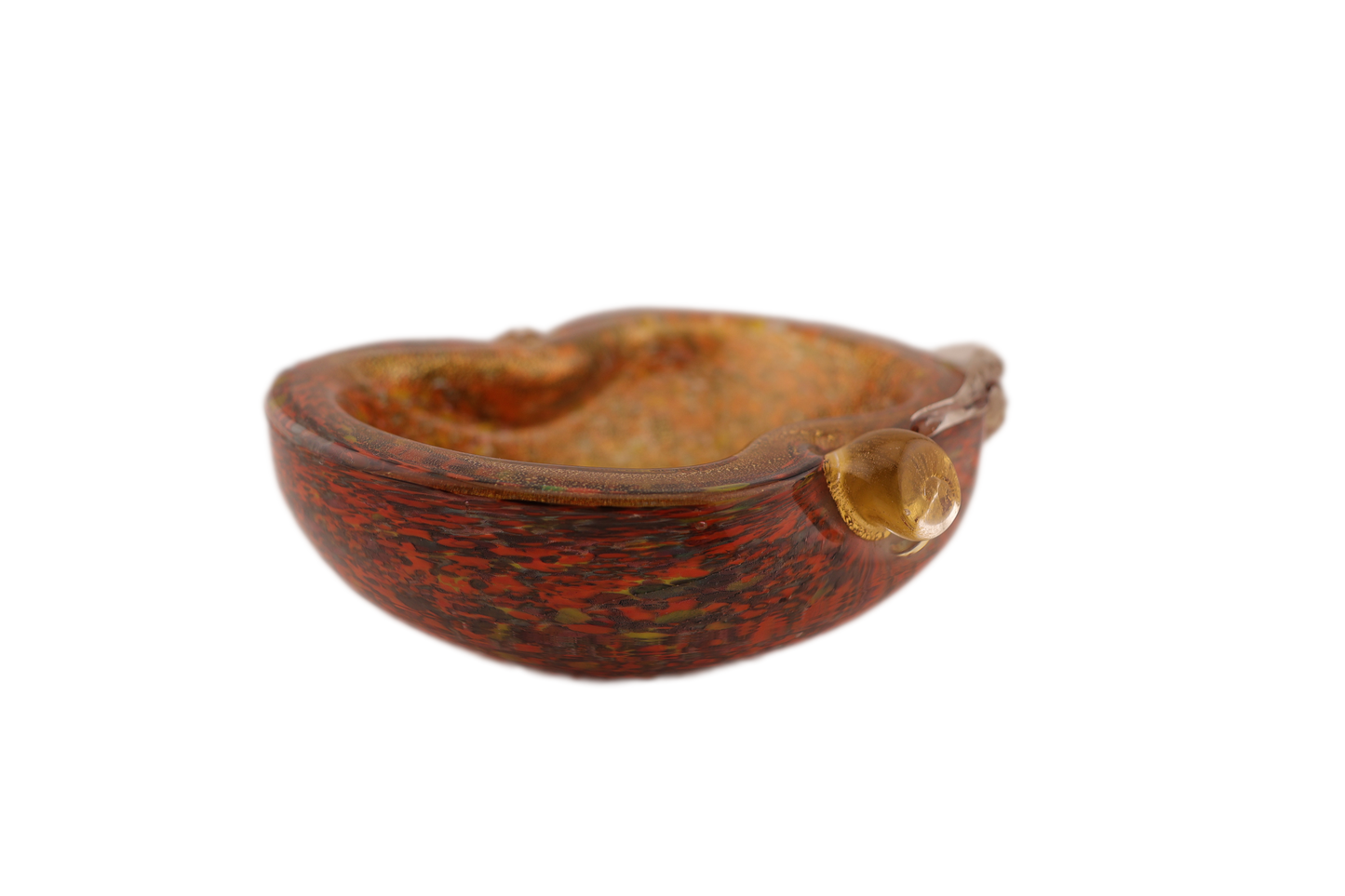 Mid-Century Murano Ashtray/Catchall with Tutti-Frutti and Aventurine Detailing