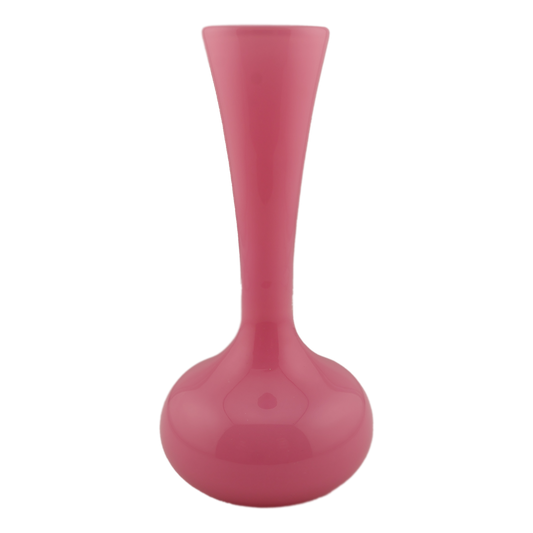 Vintage Bohemian Pink Opaline Glass Vase