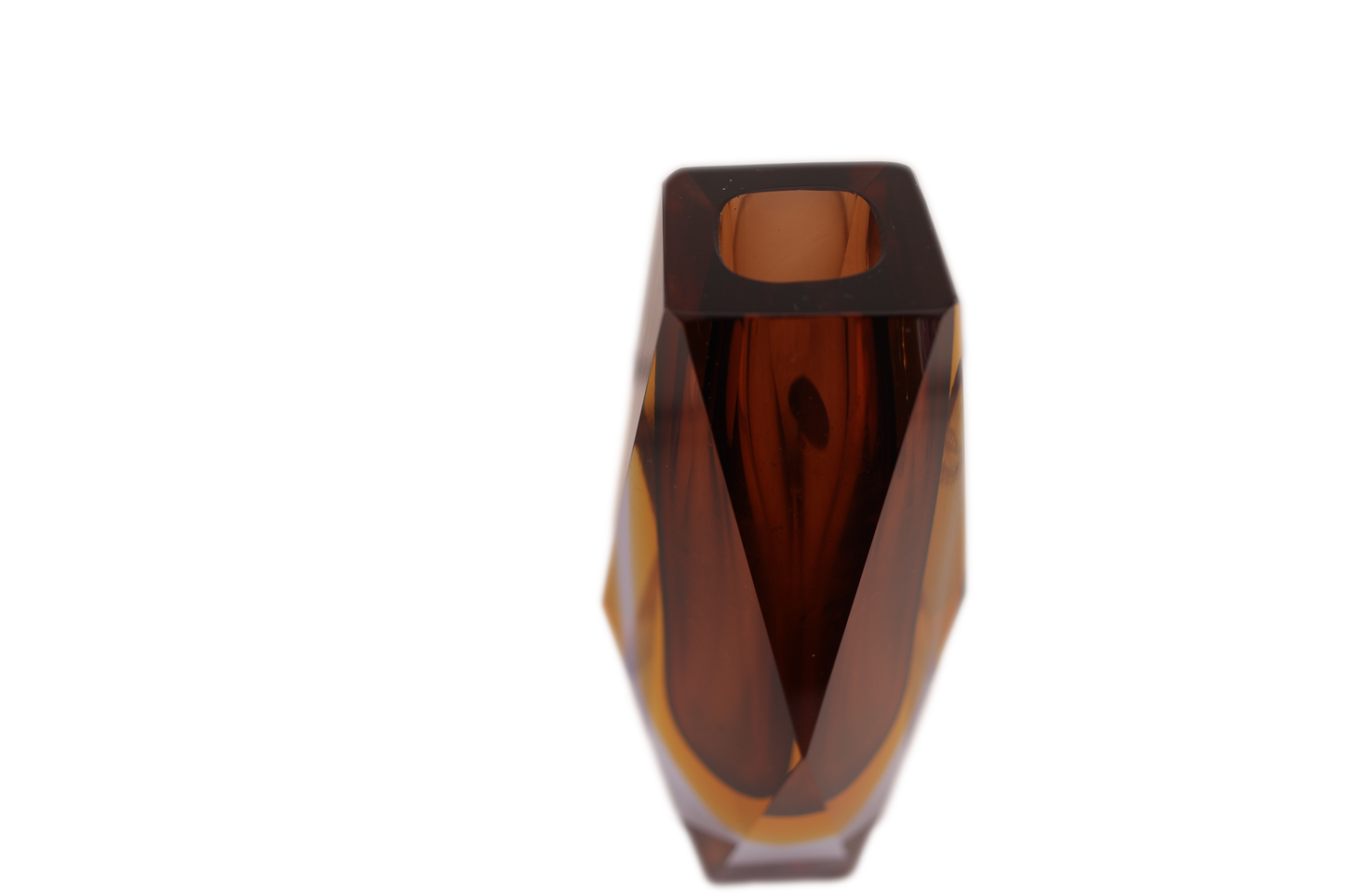 Mid-Century Murano Sommerso Faceted Glass Vase