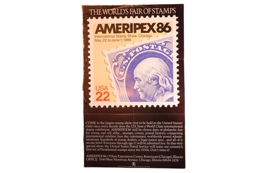 AMERIPEX 86 International Stamp Show Poster 15”x24”