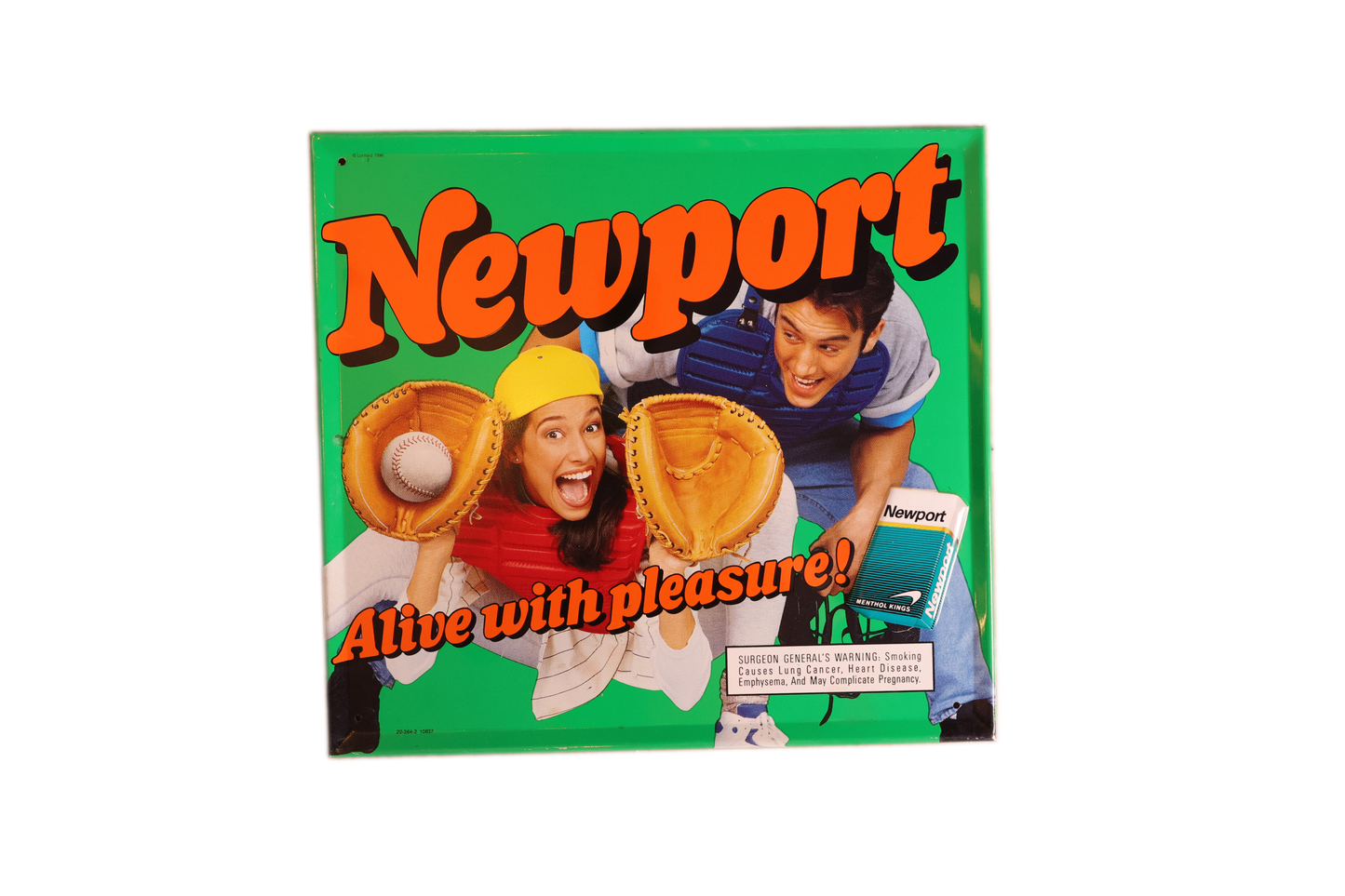 Vintage Newport Cigarettes Metal Sign 13”x12”