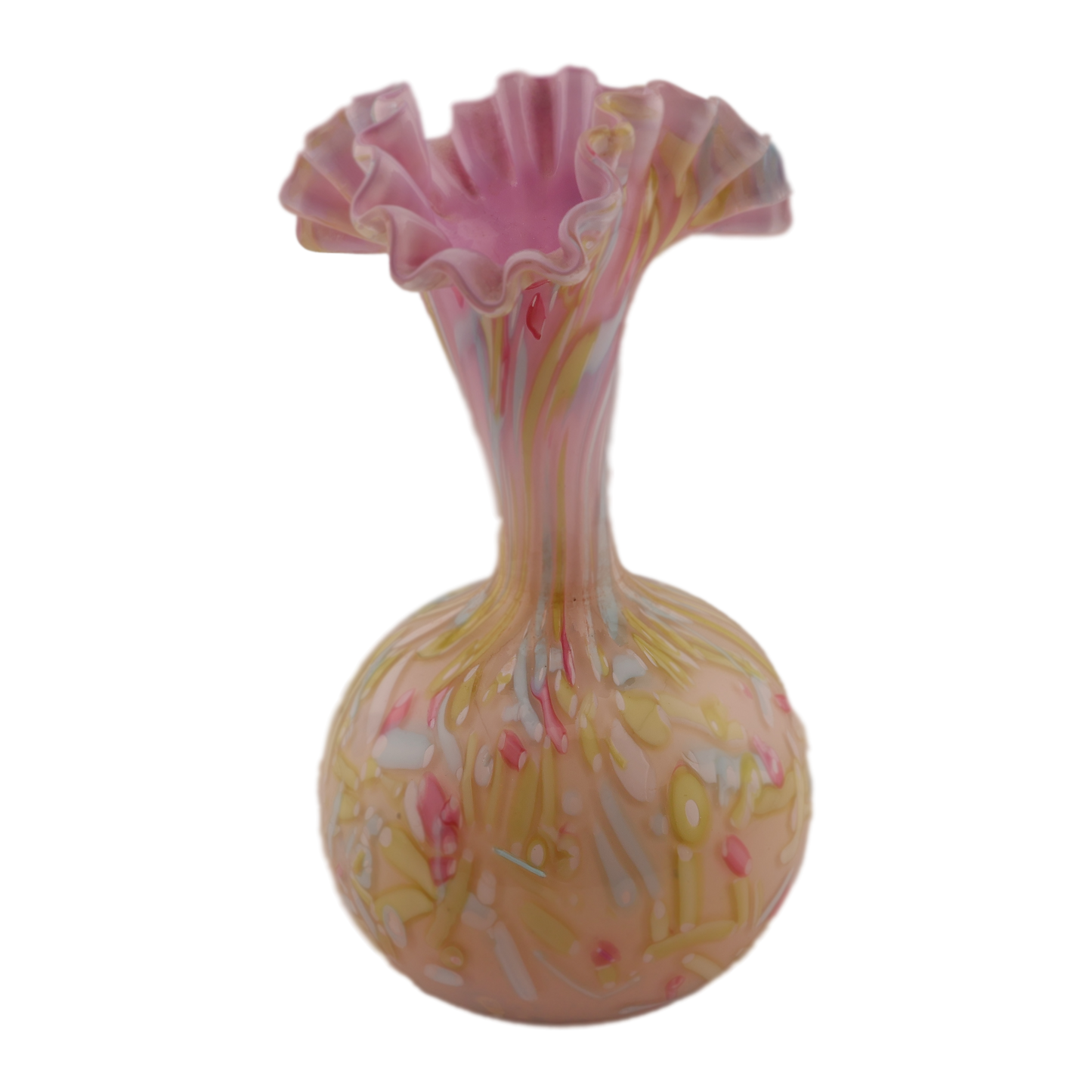Victorian Pink Peloton Glass Vase